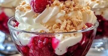 Verrines framboise mascarpone meringue en présentation de dessert élégant