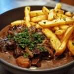 carbonade flamande maison mijotée dans une cocotte avec pain d’épices et bière brune