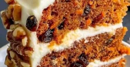 Pastel de zanahoria casero con glaseado de queso crema y nueces
