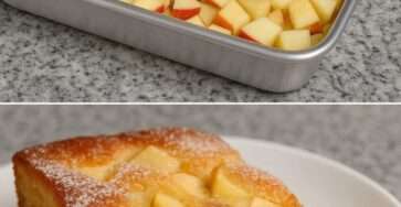 Bizcocho de manzana casero esponjoso con canela recién horneado en molde tradicional