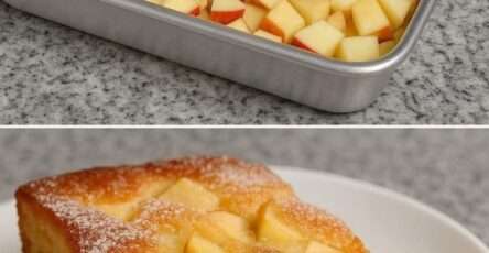 Bizcocho de manzana casero esponjoso con canela recién horneado en molde tradicional