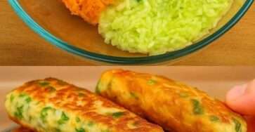 Albóndigas de verduras crujientes doradas, servidas con salsa de yogur y hierbas