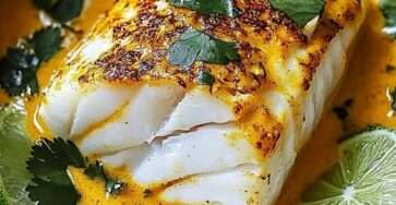 Curry express de poisson au lait de coco servi avec riz basmati et coriandre fraîche