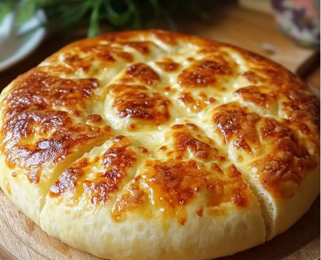 Panes de queso sin horno dorados en sartén, servidos calientes