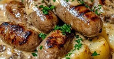 Potée onctueuse aux saucisses et légumes servie dans une cocotte fumante