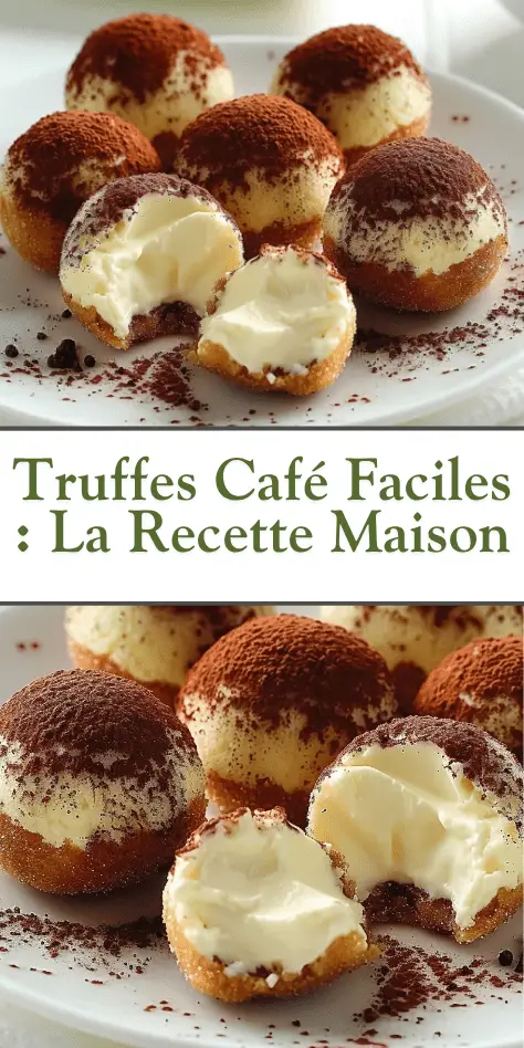 Truffes café roulées dans le cacao, prêtes à être servies sur une assiette