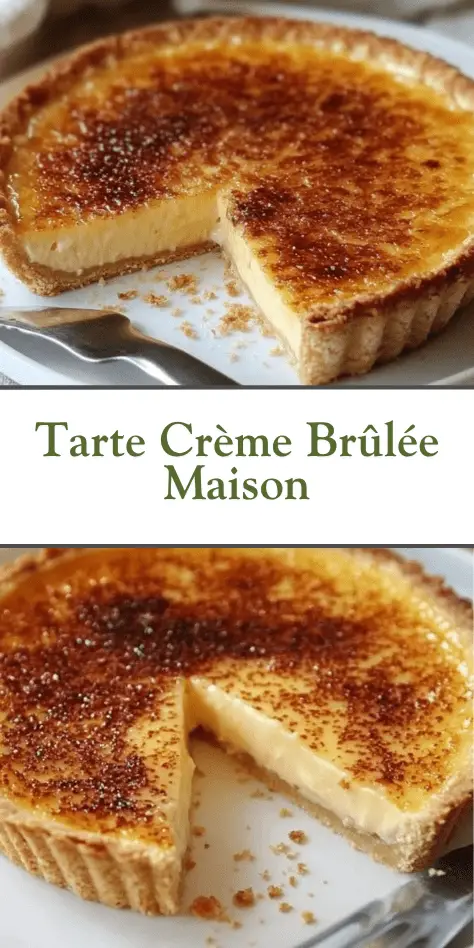 tarte crème brûlée maison avec croûte caramélisée dorée