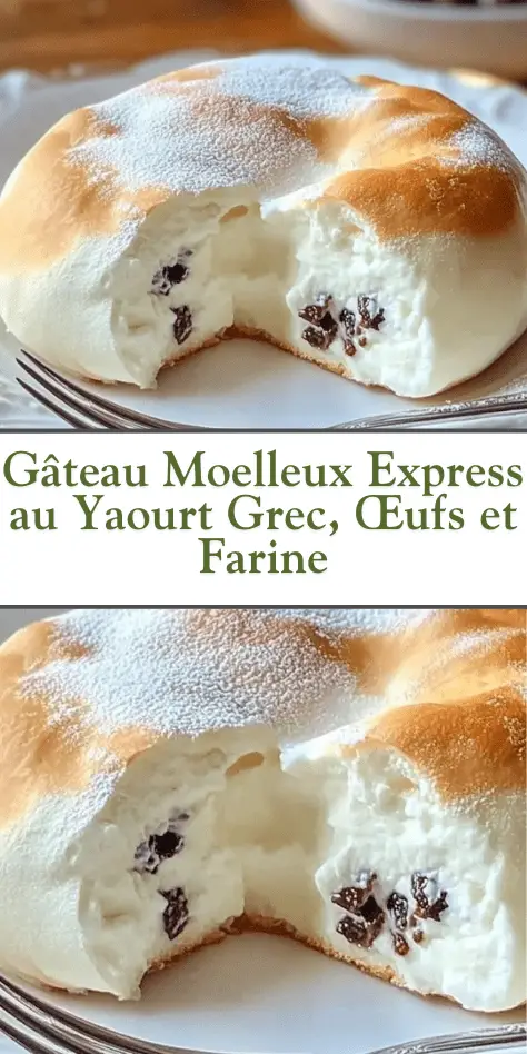 Gâteau moelleux au yaourt grec avec œufs et sucre, doré et servi en tranches