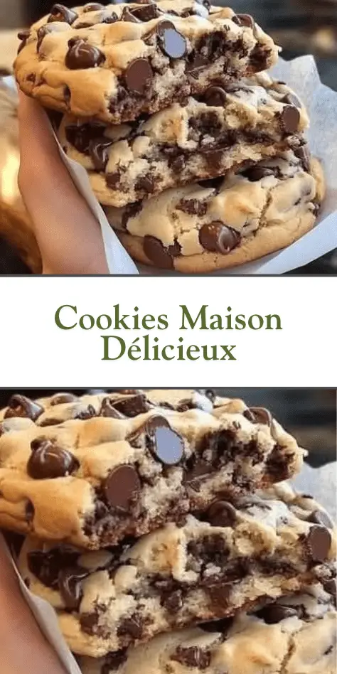Cookies maison moelleux et dorés sortis du four sur une plaque de cuisson