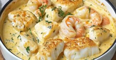 Délicieuse cassolette de poissons gratinée au four
