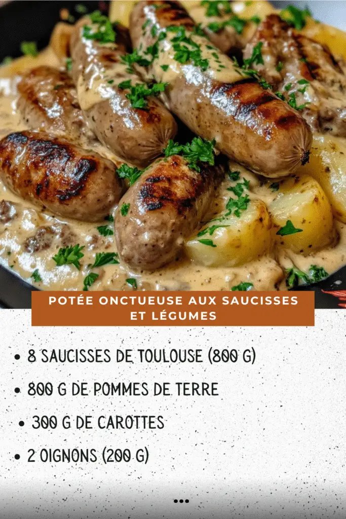 Potée onctueuse aux saucisses et légumes servie dans une cocotte fumante