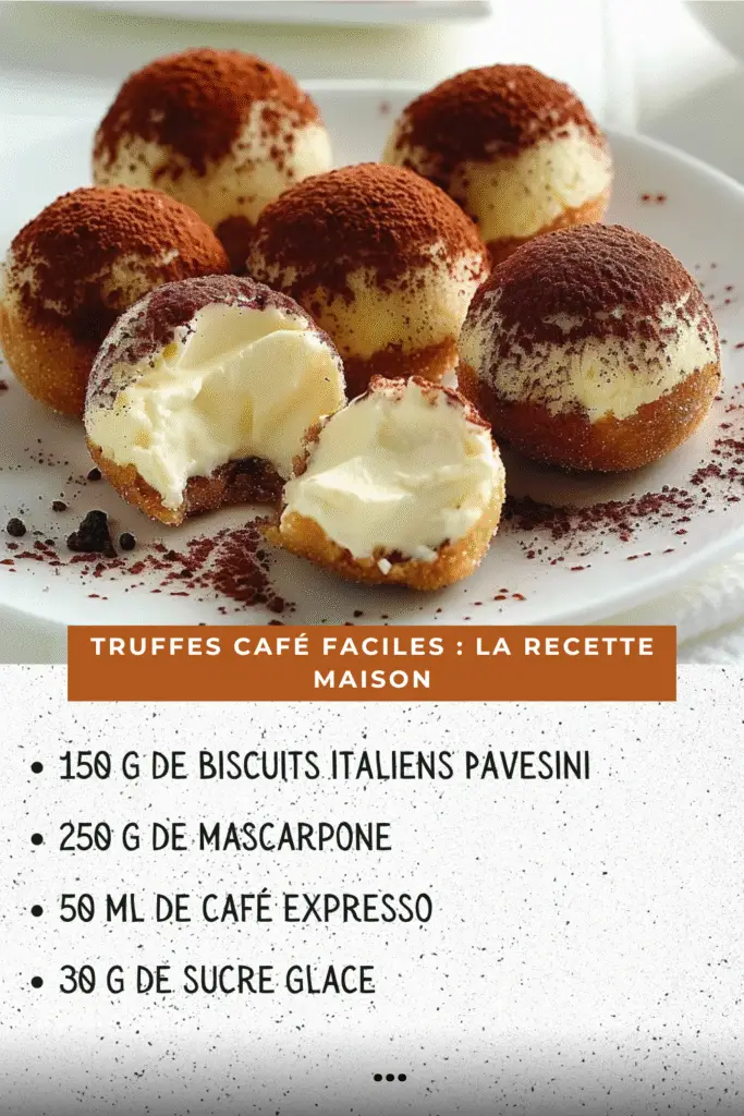 Truffes café roulées dans le cacao, prêtes à être servies sur une assiette
