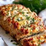 tranche de pain de viande au poulet, ail et parmesan