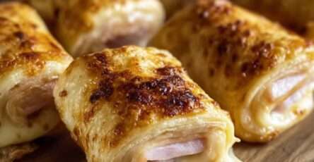 mini croque-monsieur roulés dorés, servis en apéritif