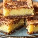 Carrés de moelleux frangipane au rhum, texture fondante et croûte dorée, présentés en pile gourmande, dessert maison raffiné.