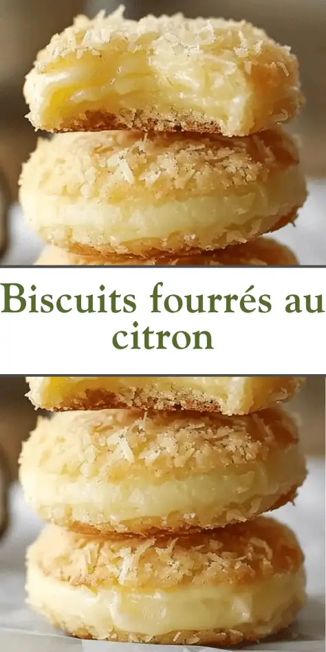 Biscuits fourrés au citron et noix de coco gourmands
