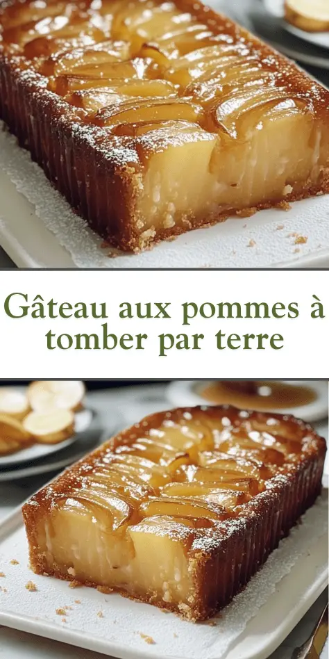 Gâteau aux pommes à tomber par terre, doré et moelleux, sur assiette