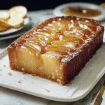 Gâteau aux pommes à tomber par terre, doré et moelleux, sur assiette