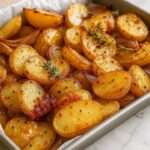 pommes de terre et oignons rôtis au four
