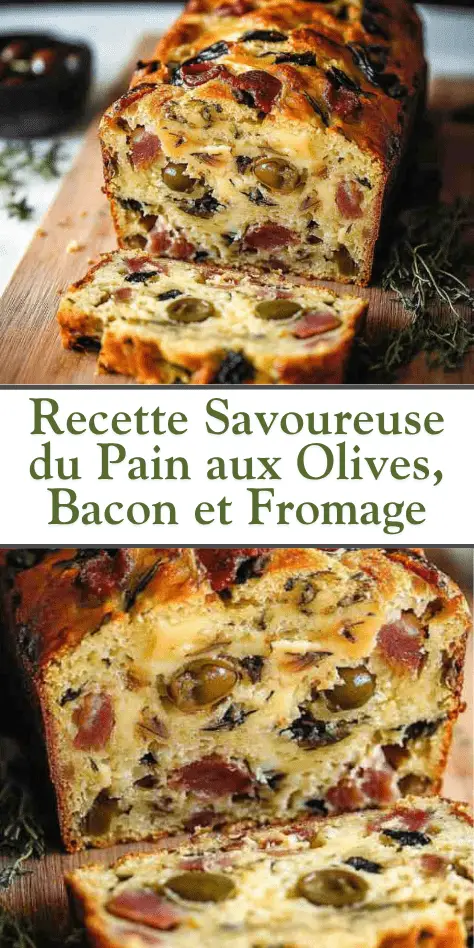 pain aux olives, bacon et fromage fait maison