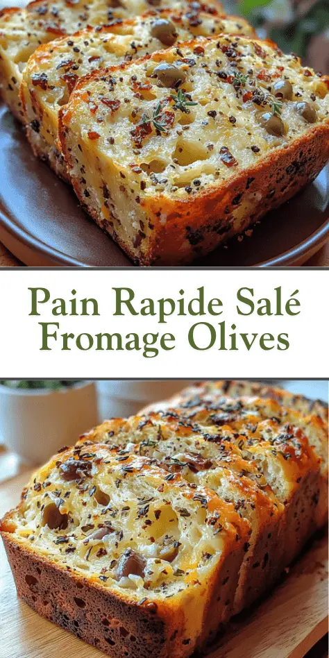 Pain Rapide Salé Fromage Olives