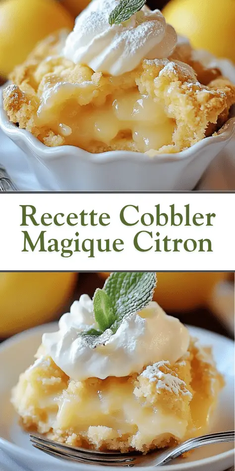 recette cobbler magique citron sortant du four