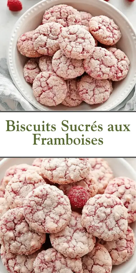 biscuits sucrés aux framboises faits maison avec marbrure rose