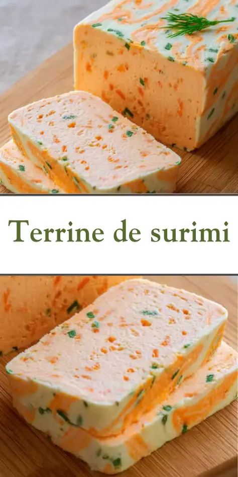 terrine de surimi tranchée servie en entrée froide