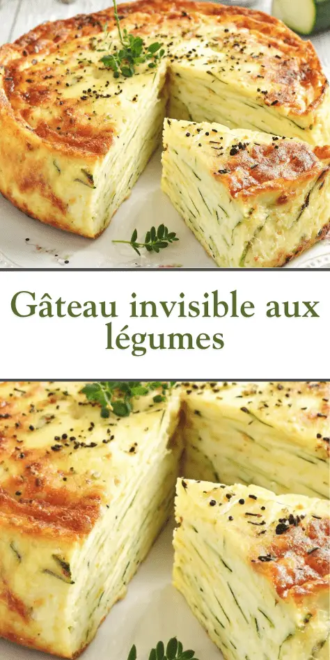 Recette Gâteau invisible aux légumes bio – Tranches fondantes de cake salé aux courgettes, carottes bio et herbes fraîches.