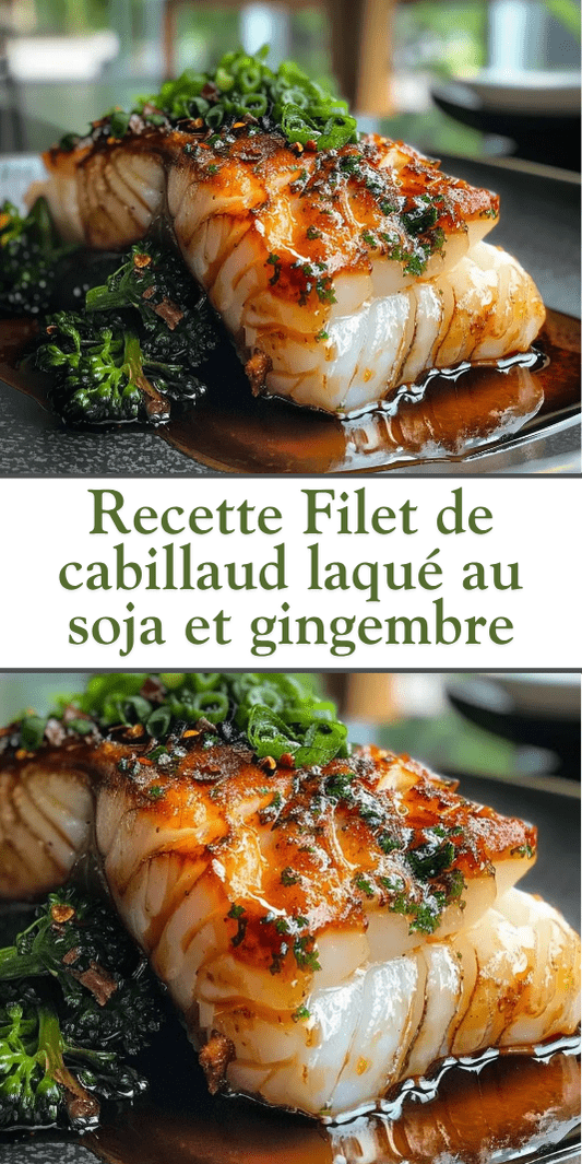 Recette Filet de cabillaud laqué au soja et gingembre