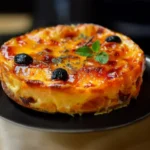 flan provençal salé aux légumes avec olives et herbes