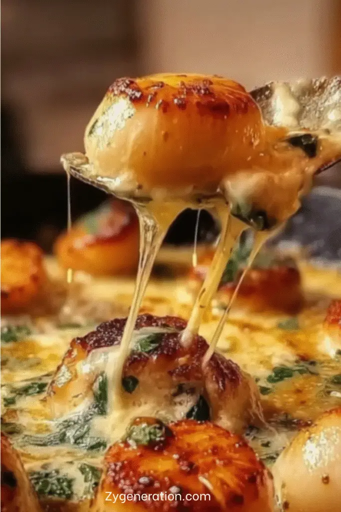 Assiette élégante avec fondue de poireaux crémeuse, noix de Saint-Jacques dorées, crème nappée, piment d’Espelette et fleur de sel.