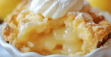 recette cobbler magique citron sortant du four