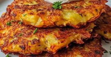 Galettes de rösti dorées et croustillantes, servies avec une cuillerée de crème fraîche et de l’aneth frais sur une assiette blanche.