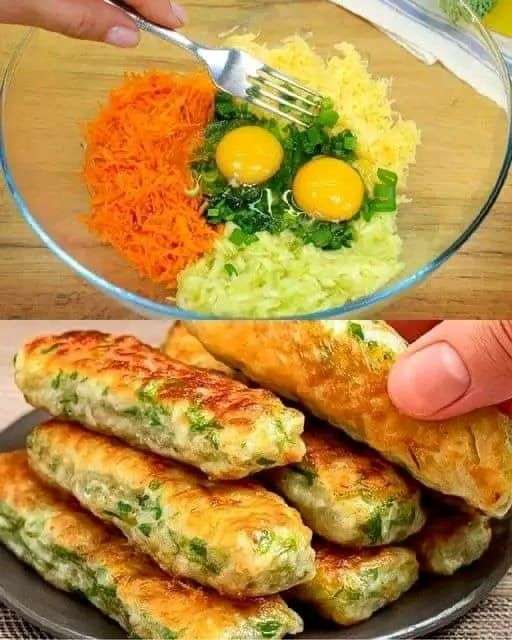 Roulés de légumes au four dorés et croustillants, servis avec sauce au concombre frais