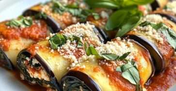 Rollatini d’aubergines aux épinards et à la ricotta