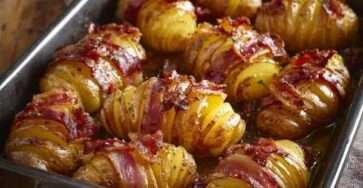 Pommes de terre rôties au miel et au bacon