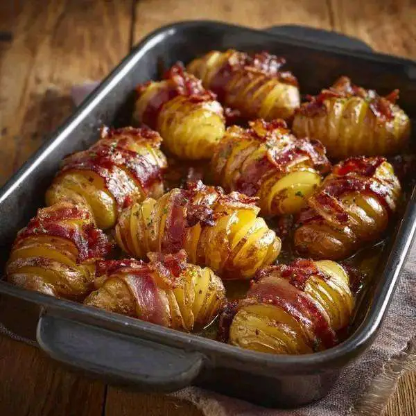 Pommes de terre rôties au miel et au bacon