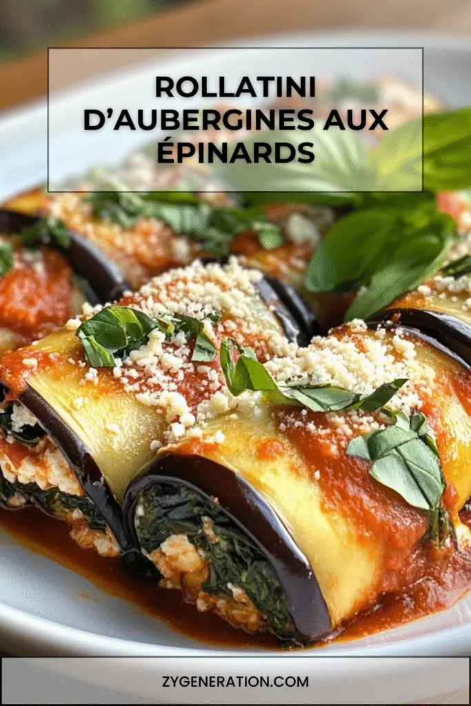 Rollatini d’aubergines aux épinards et à la ricotta