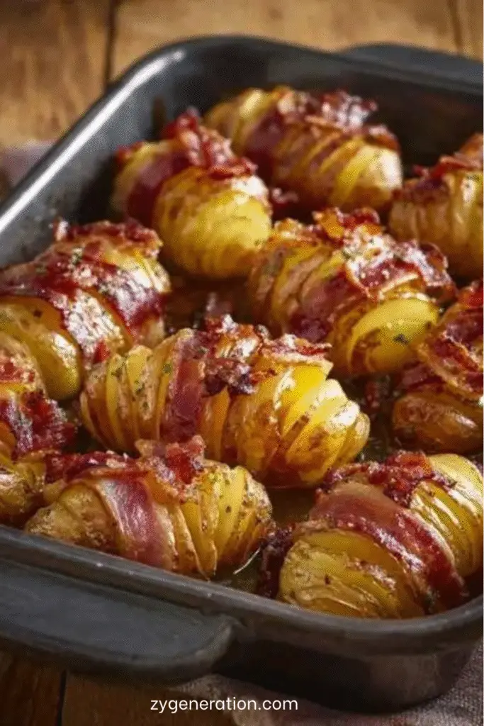 Pommes de terre rôties au miel et au bacon