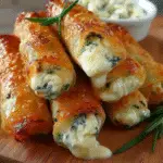 Cigares croustillants de courgettes au fromage feta et mozzarella dorés au four