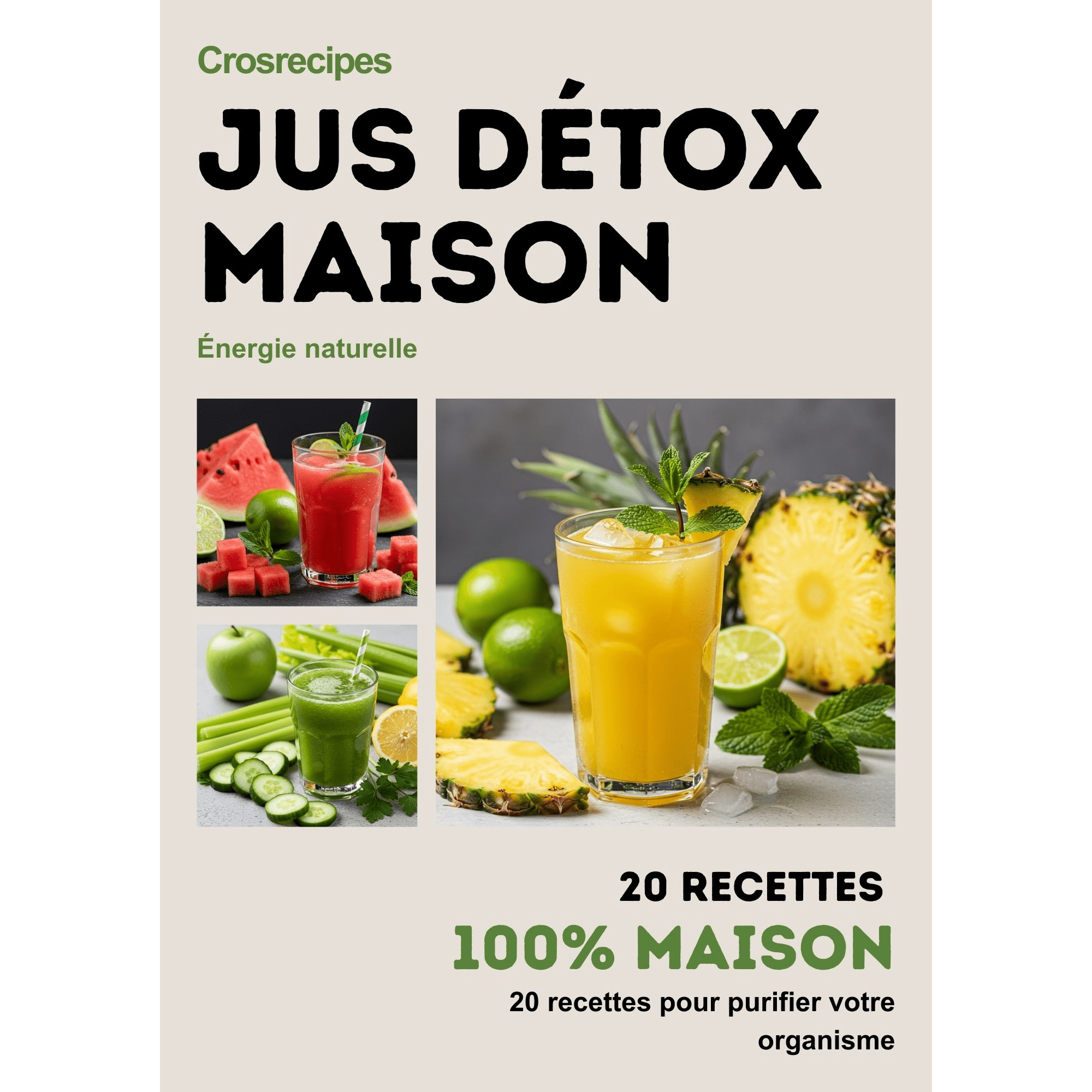 Couverture — 20 Recettes de Jus Détox Maison | Ebook PDF Healthy & Minceur