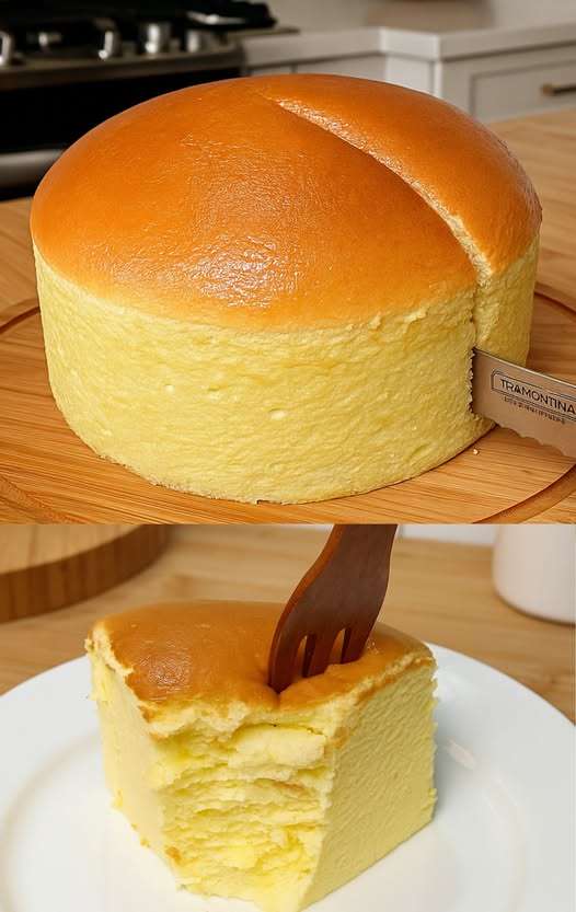 Part de gâteau au yaourt et citron ultra moelleux sur une assiette blanche.