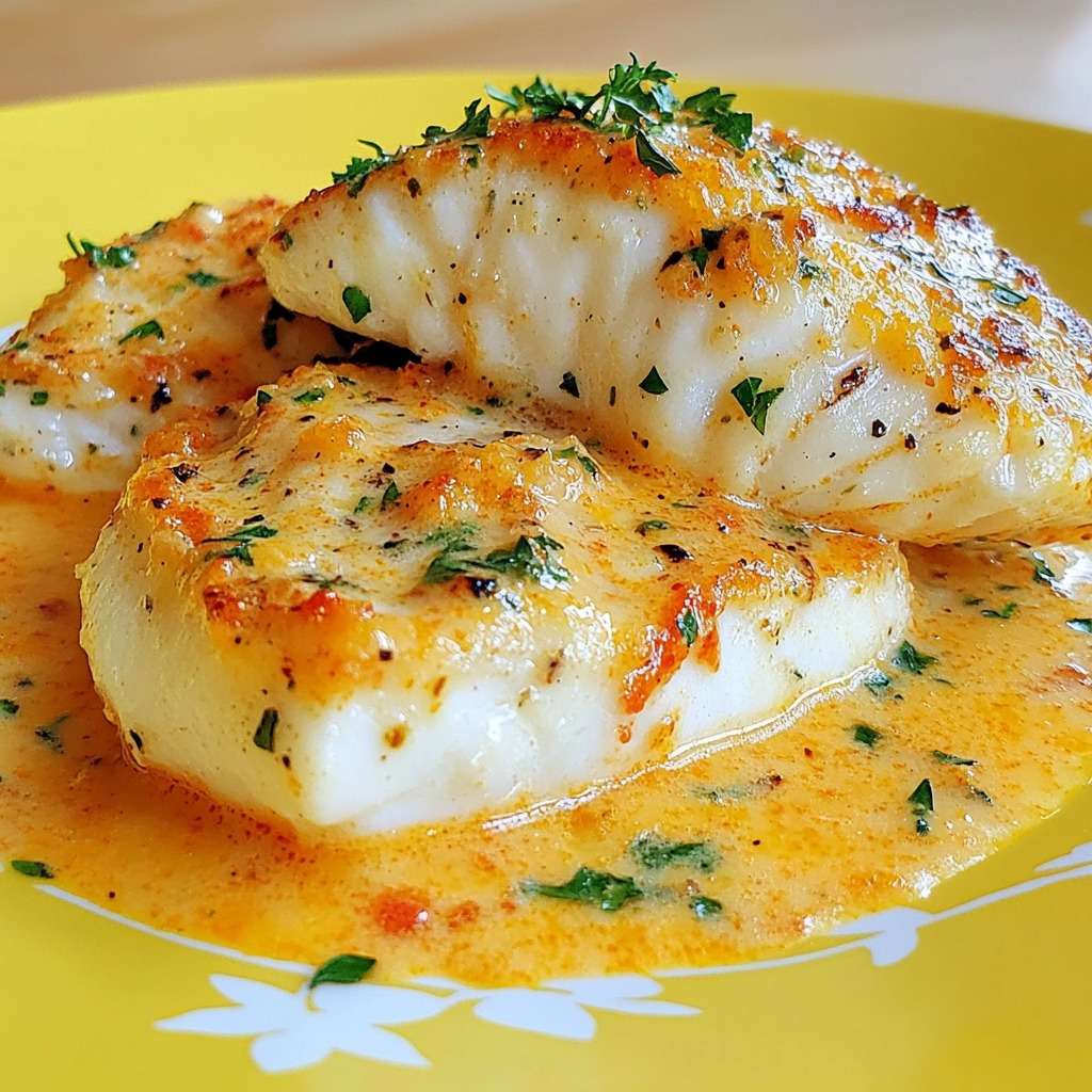 Filets de cabillaud sauce crémeuse au safran