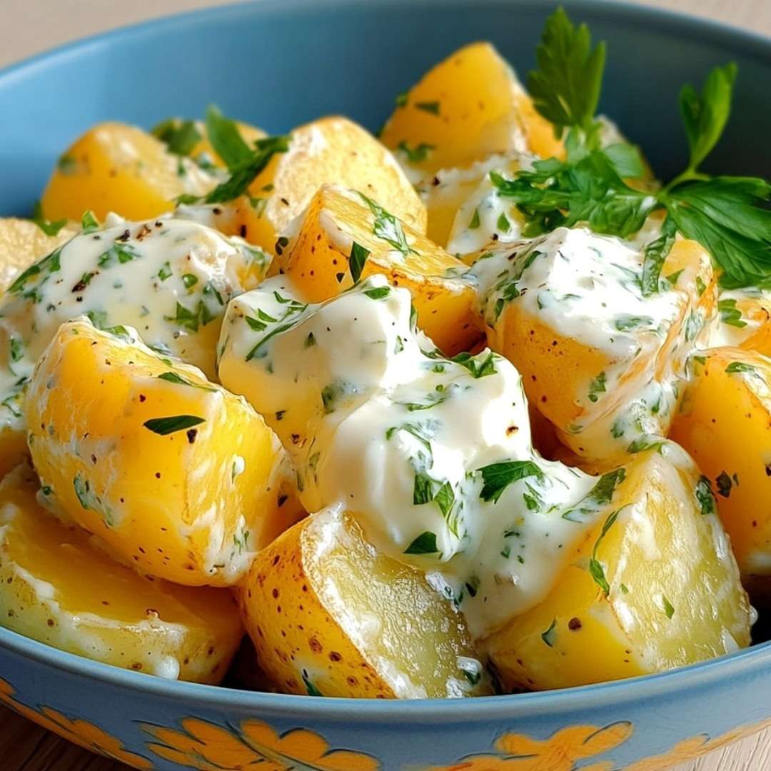 salade de pommes de terre au fromage frais et herbes fraîches