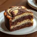 Gâteau marbré au chocolat noir et vanille moelleux