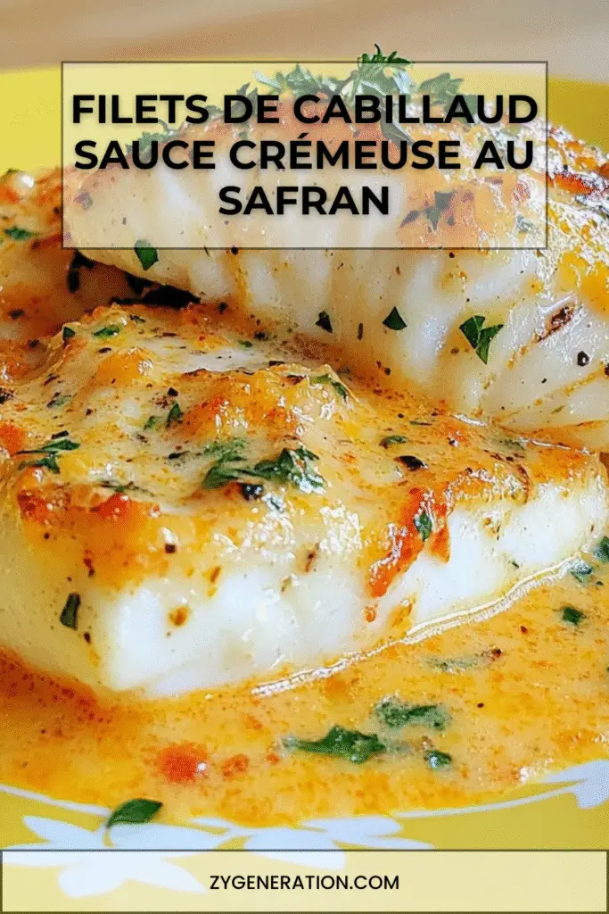 Filets de cabillaud sauce crémeuse au safran