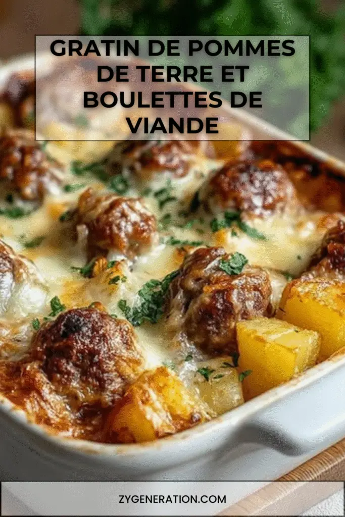 gratin de pommes de terre et boulettes de viande