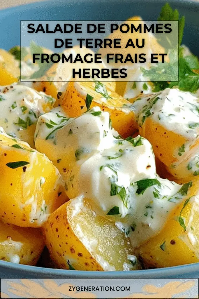salade de pommes de terre au fromage frais et herbes fraîches