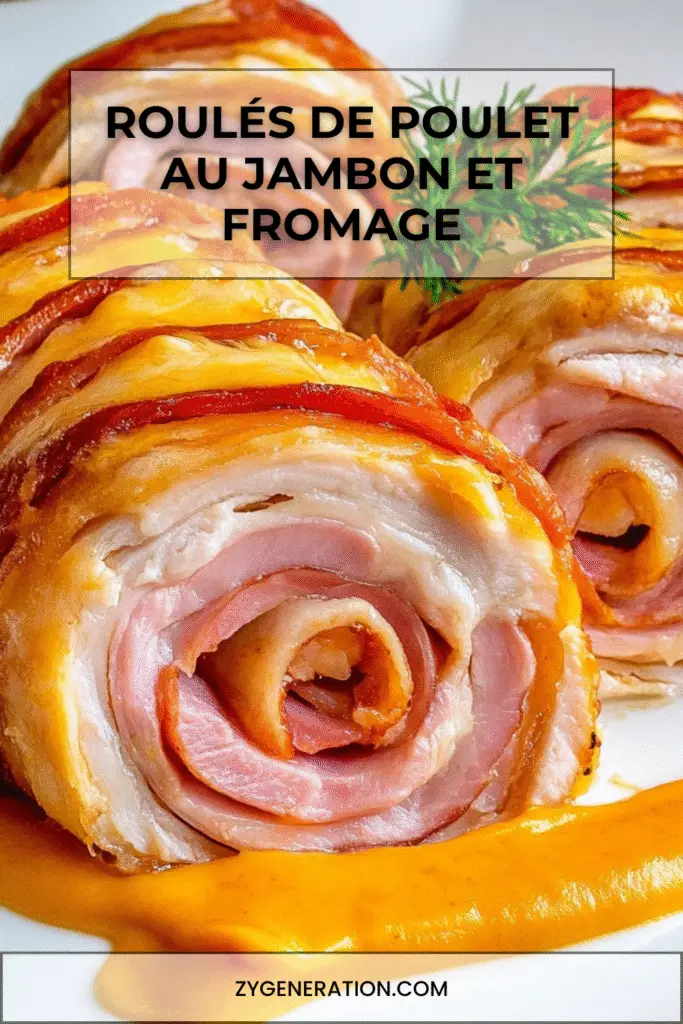 Roulés de poulet au jambon et fromage